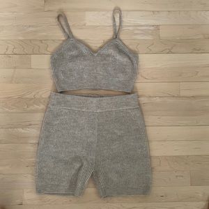 H&M tan lounge set (cami and shorts) - size Small